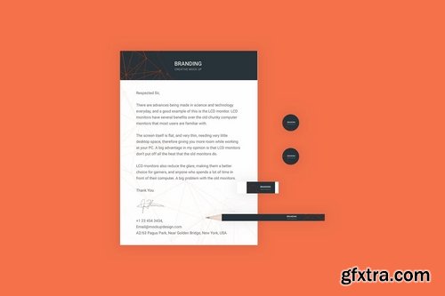 Branding Identity Mock Up - Orange Tech for Figma