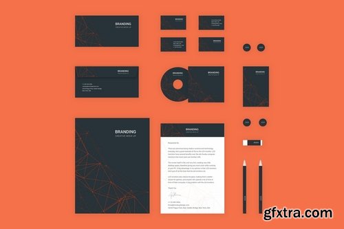 Branding Identity Mock Up - Orange Tech for Figma