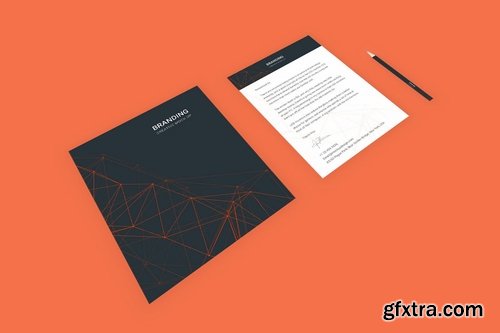 Branding Identity Mock Up - Orange Tech for Figma