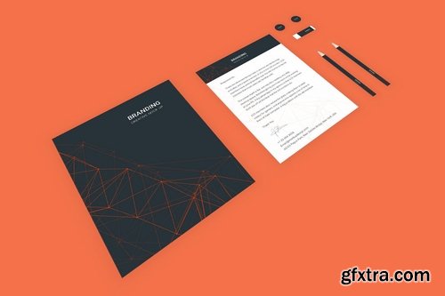 Branding Identity Mock Up - Orange Tech for Figma