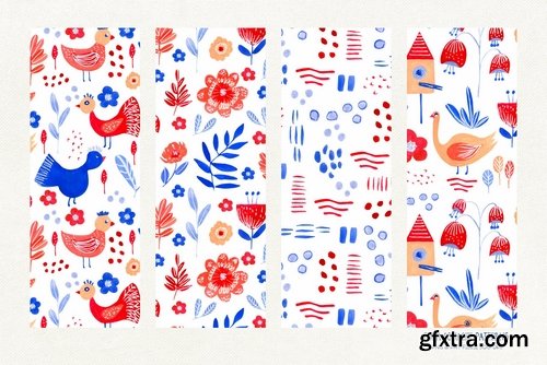 Folk Gouache Patterns