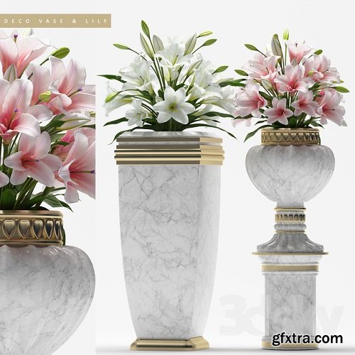 DECO VASE & LILY 3D Model