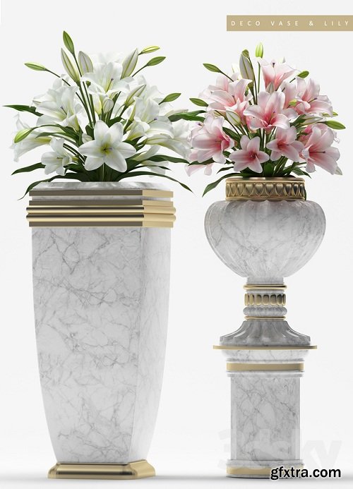 DECO VASE & LILY 3D Model