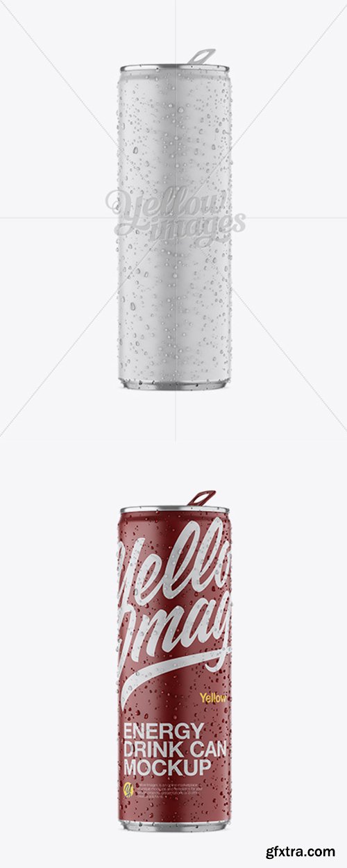 250ml Aluminium Can W/ Condensation & Matte Finish Mockup 18990