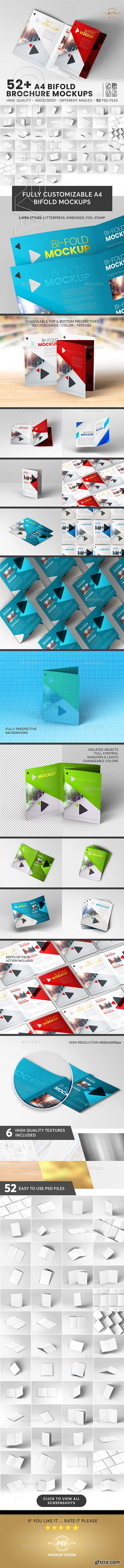 GraphicRiver - 52+ A4 Bifold, Brochure Mockup Bundle 23644161