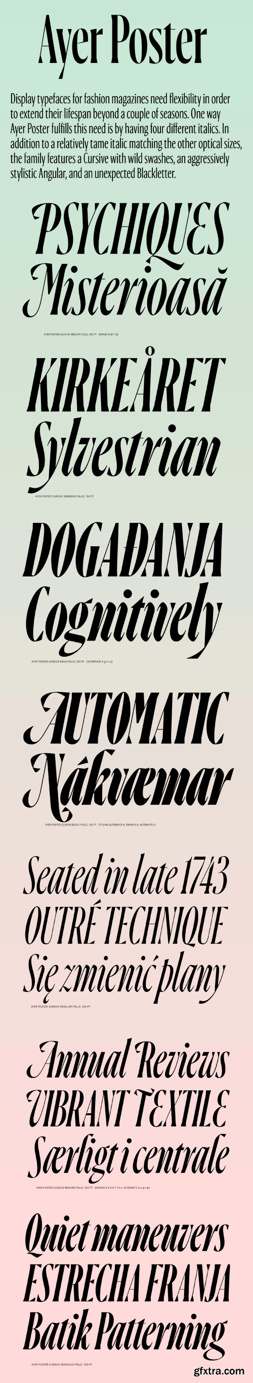 Ayer Poster Cursive Font Family