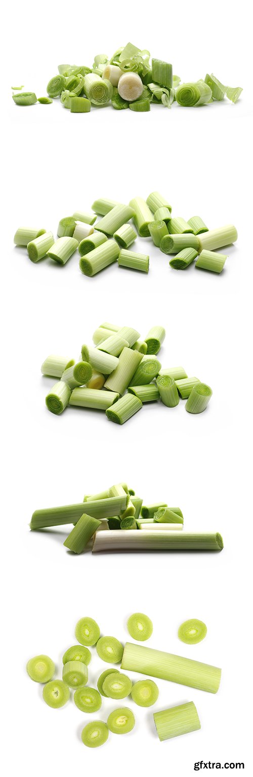 Sliced Leeks Isolated - 10xJPGs