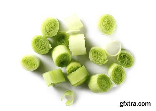 Sliced Leeks Isolated - 10xJPGs