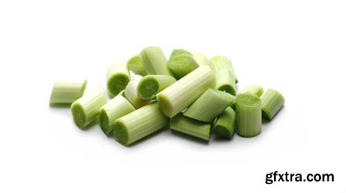 Sliced Leeks Isolated - 10xJPGs