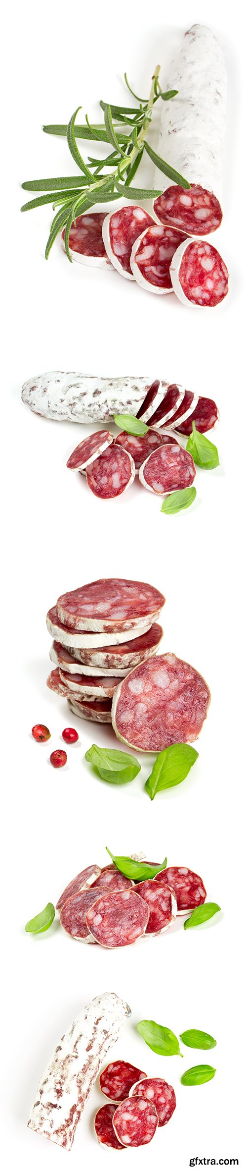 Sliced Salami Isolated - 10xJPGs