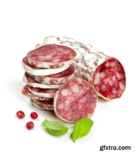 Sliced Salami Isolated - 10xJPGs