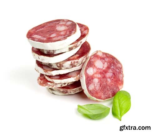 Sliced Salami Isolated - 10xJPGs