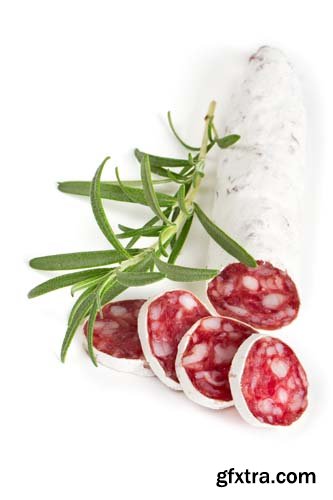 Sliced Salami Isolated - 10xJPGs