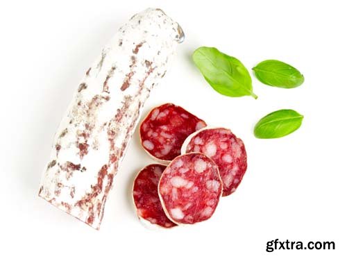 Sliced Salami Isolated - 10xJPGs