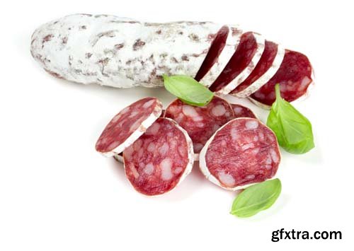 Sliced Salami Isolated - 10xJPGs