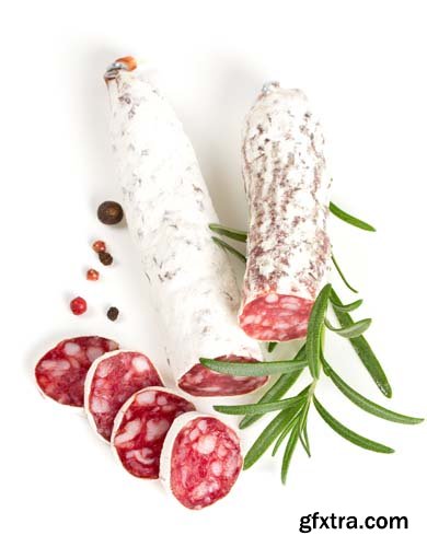 Sliced Salami Isolated - 10xJPGs