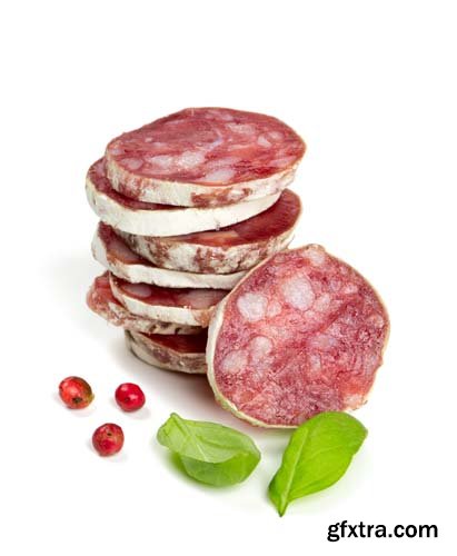 Sliced Salami Isolated - 10xJPGs