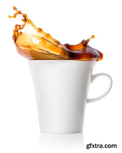 Splash Of Cup In Coffee Isolated - 10xJPGs