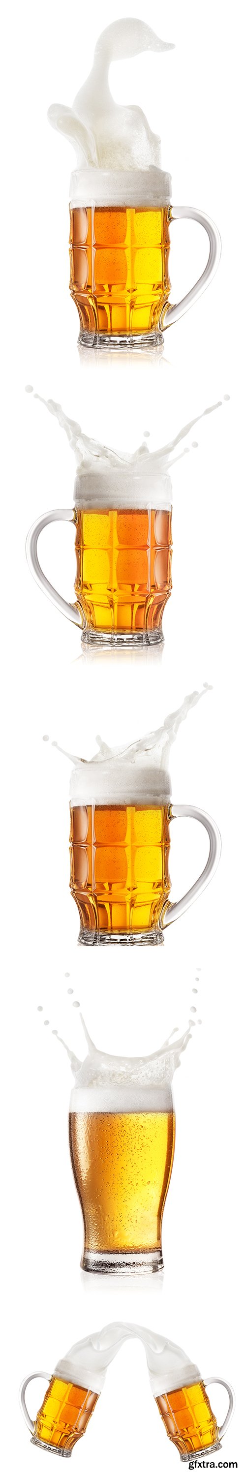 Splash Of Glass In Beer Isolated - 10xJPGs
