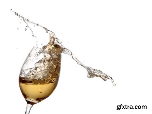 White Wine Splash Isolated - 5xJPGs