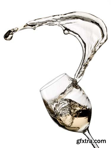 White Wine Splash Isolated - 5xJPGs