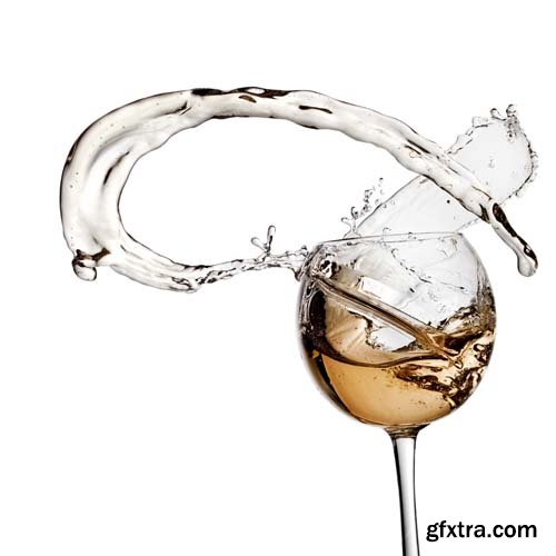 White Wine Splash Isolated - 5xJPGs