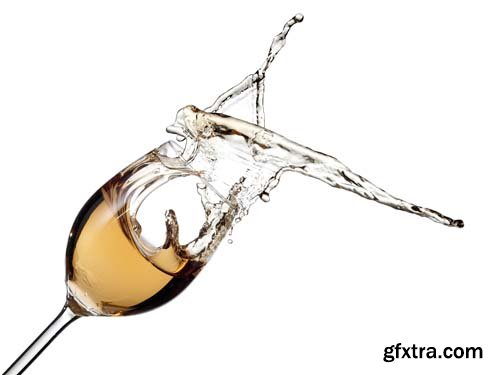 White Wine Splash Isolated - 5xJPGs