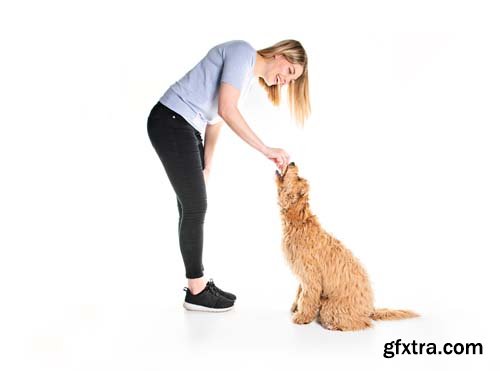 Woman With His Dog Isolated - 8xJPGs