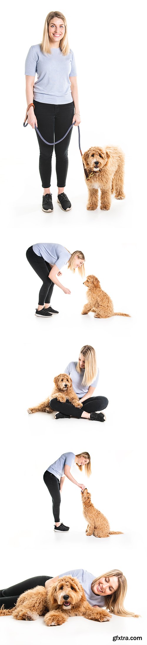 Woman With His Dog Isolated - 8xJPGs