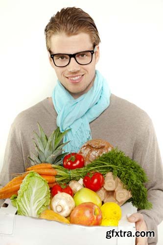 Young Man With Holding Shopping Bag Isolated - 10xJPGs