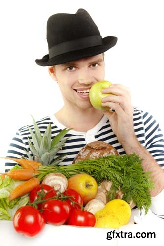 Young Man With Holding Shopping Bag Isolated - 10xJPGs