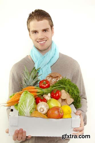 Young Man With Holding Shopping Bag Isolated - 10xJPGs