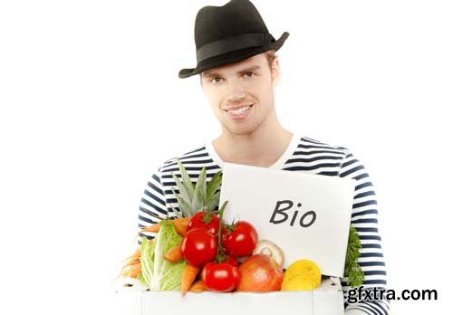 Young Man With Holding Shopping Bag Isolated - 10xJPGs