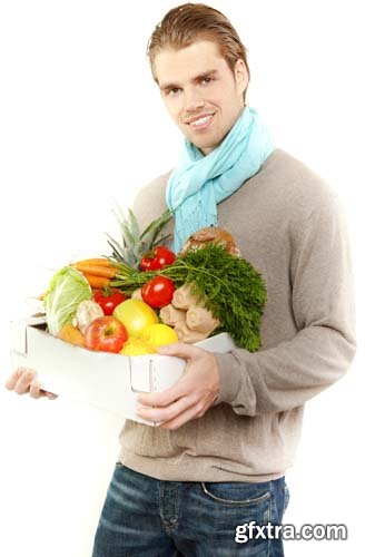 Young Man With Holding Shopping Bag Isolated - 10xJPGs