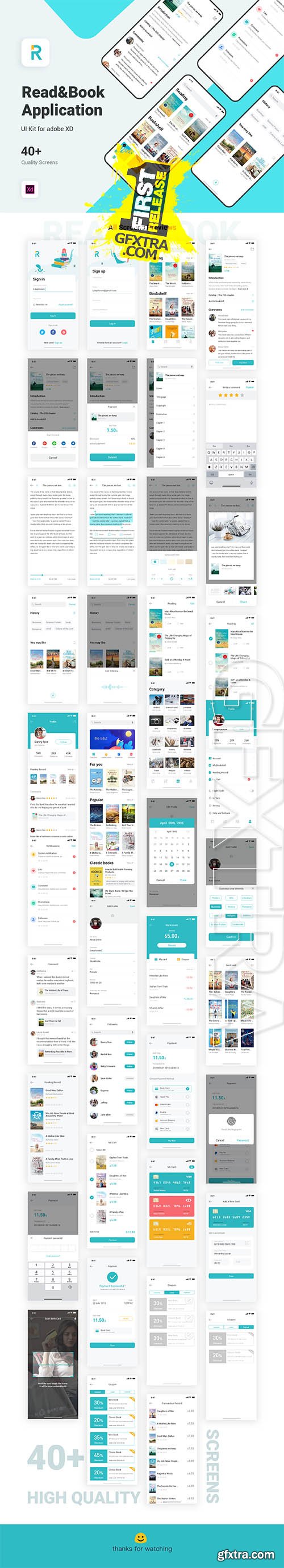 Read & Book UI Kit for Adobe XD