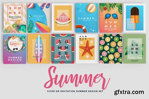 Set of 12 Summer Flyer Templates