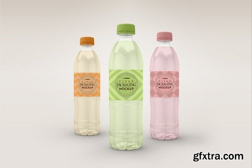 Clear Bottle Set Packaging Mockup