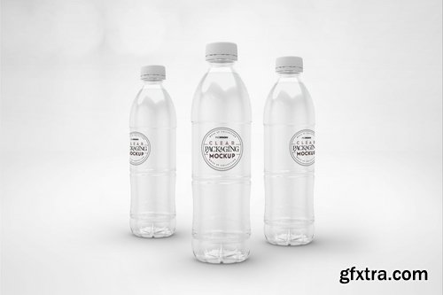 Clear Bottle Set Packaging Mockup