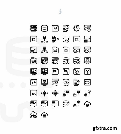 Smoothline - 50 Networking and Database icon set