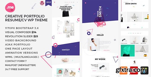 ThemeForest - Me v2.1 - Creative Portfolio & Resume / CV WordPress Theme - 19507971