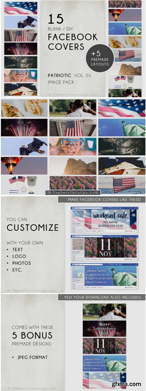 American Patriotic Facebook Cover Bundle 1463504