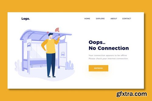 Connection Error - Landing Page Template