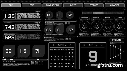 200+ Sci-fi Interface HUD Elements