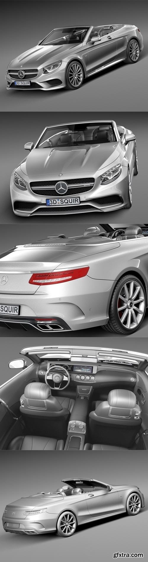 Mercedes-Benz S63 AMG Cabriolet 2017 3d Model