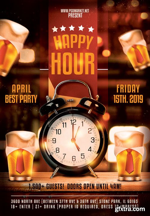 BEST HAPPY HOUR FLYER – PSD TEMPLATE