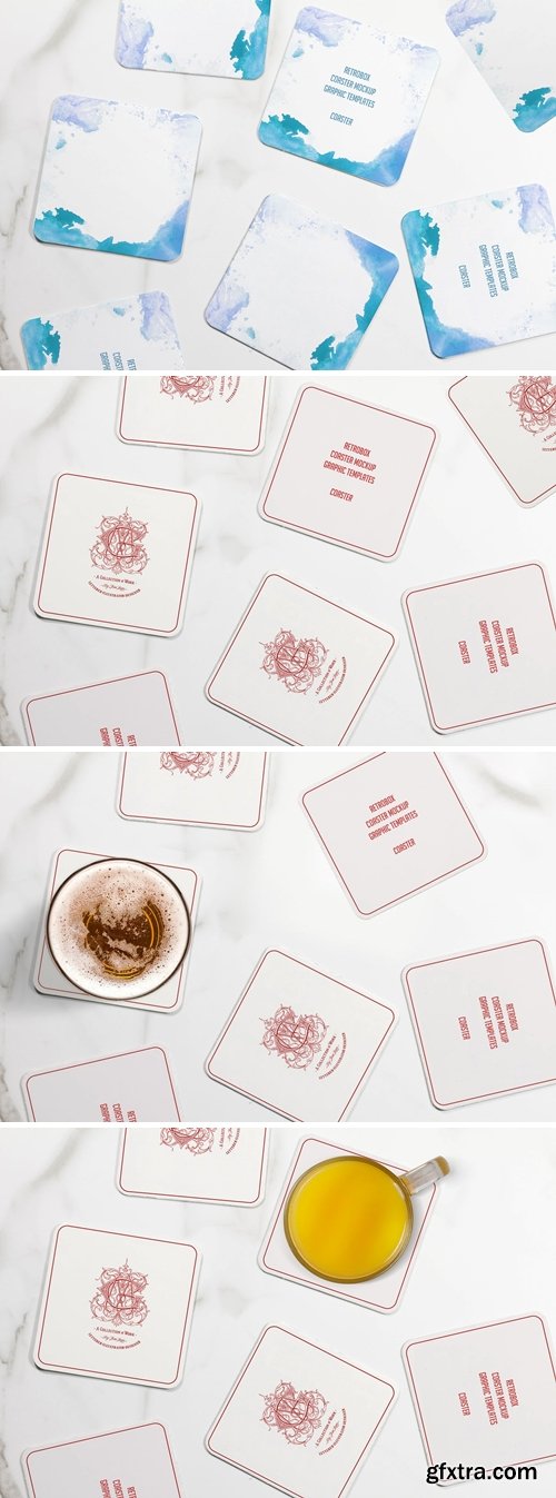 Drink Square Coaster Mockup