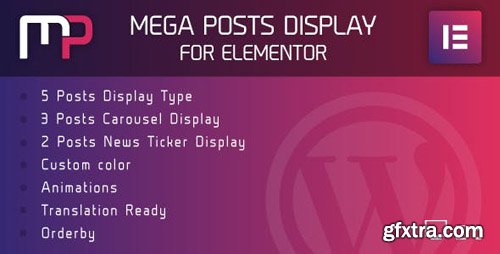 CodeCanyon - Mega Posts Display for Elementor v1.0 - Premium Wordpress Plugin - 23901818