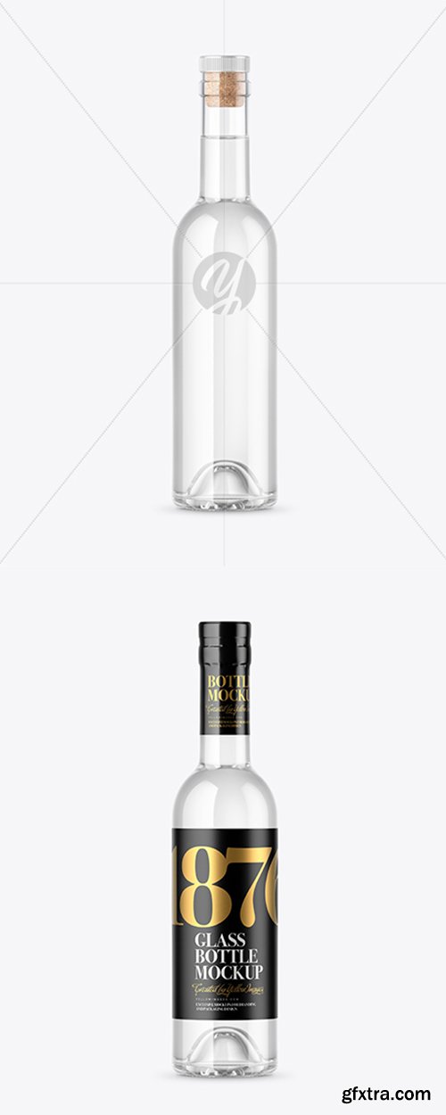 Clear Glass Vodka Bottle Mockup 42854