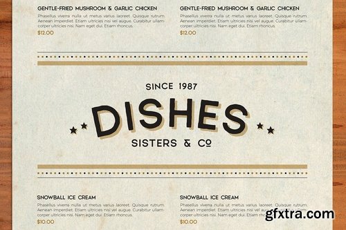 Vintage Food Menu