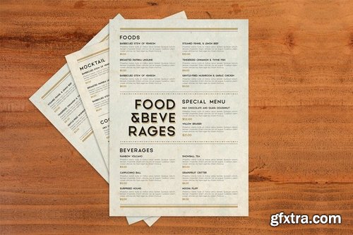 Vintage Food Menu